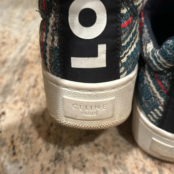 Celine Love Life tweed platform slip on sneakers - Picture 9 of 13